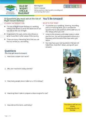 Click to view Resource 101013 10 Questions you must ask at the Isle of Wight Steam Railway