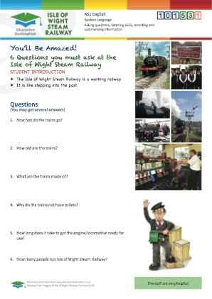 Click to view Resource 101531 6 Questions you must ask at the Isle of Wight Steam Railway