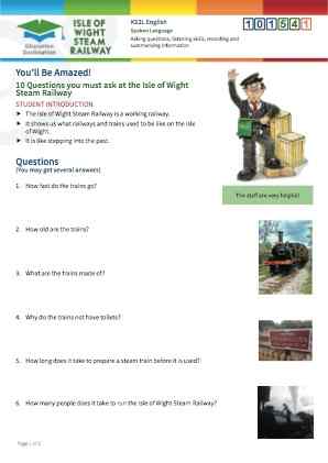 Click to view Resource 101541 10 Questions you must ask at the Isle of Wight Steam Railway