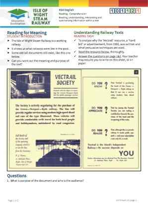 Click to view Resource 101121 Understanding Railway Texts - Reading for Meaning 