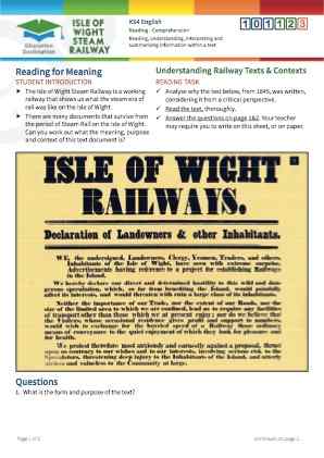 Click to view Resource 101123 Understanding Railway Texts - Reading for Meaning 