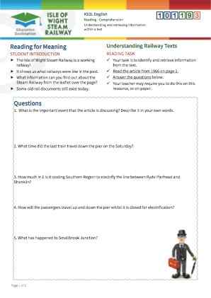 Click to view Resource 101193 Understanding Railway Texts - Reading for Meaning 