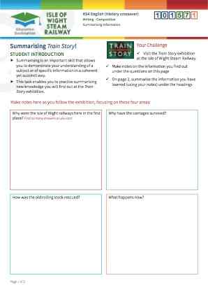 Click to view Resource 101571 Summarising Train Story!