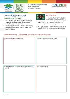 Click to view Resource 101572 Summarising Train Story!