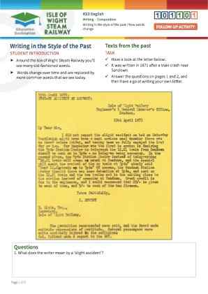 Click to view Resource 101101 Writing in the Style of the Past / How Words Change