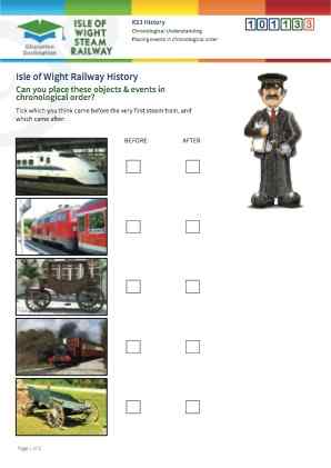 Click to view Resource 101133 Placing Railway events in chronological order