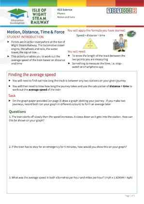 Click to view Resource 101062 Motion, Distance, Time and Force 