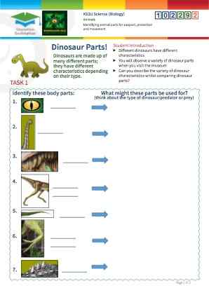 Click to view Resource 102292 Identifying animal parts for support, protection and movement