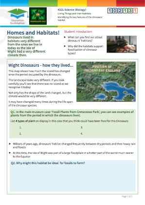 Click to view Resource 102131 Identify the key features of a dinosaur's habitat