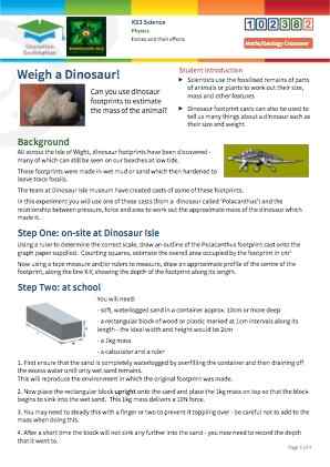 Click to view Resource 102382 Weigh a Dinosaur!