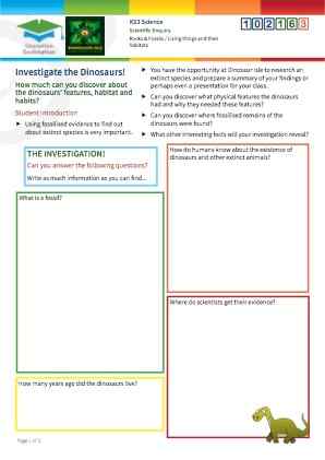 Click to view Resource 102163 Investigate the Dinosaurs!