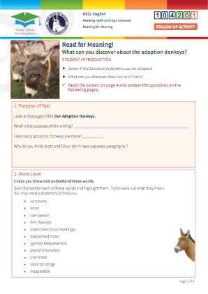 Click to view Resource 104201 Reading for Meaning - Donkey Tales!