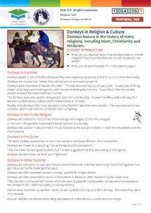 Click to view Resource 104261 Donkeys in Religion & Culture