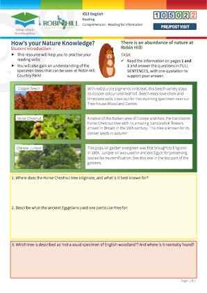Click to view Resource 105022 How's your Nature Knowledge?  Reading for Information.