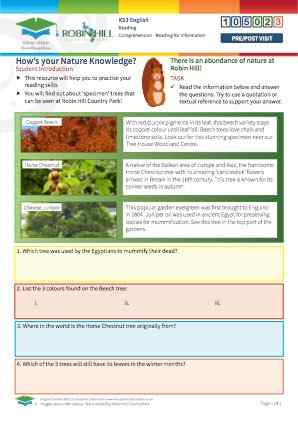 Click to view Resource 105023 How's your Nature Knowledge?  Reading for Information.