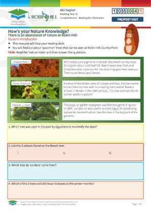 Click to view Resource 105041 How's your Nature Knowledge?  Reading for Information.