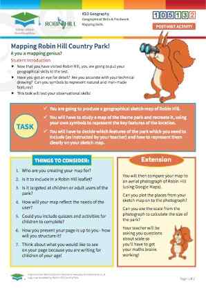 Click to view Resource 105132 Geographical Park Sketch: Mapping Robin Hill Country Park!