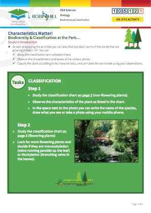 Click to view Resource 105121 Biodiversity and classification at Robin Hill
