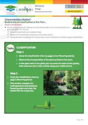 Click to view Resource 105122 Biodiversity and classification at Robin Hill