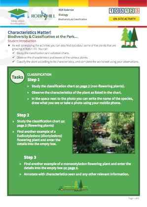 Click to view Resource 105123 Biodiversity and classification at Robin Hill