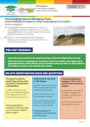 Click to view Resource 106112 The Changing Coast at Blackgang Chine
