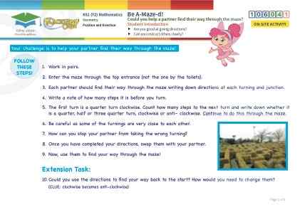 Click to view Resource 106041 Be A-Maze-d! Maths position and direction challenge!