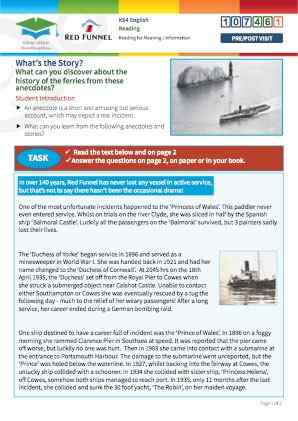 Click to view Resource 107461 What's the Story? Reading heritage texts for information. 
