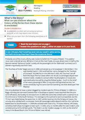 Click to view Resource 107462 What's the Story? Reading heritage texts for information. 
