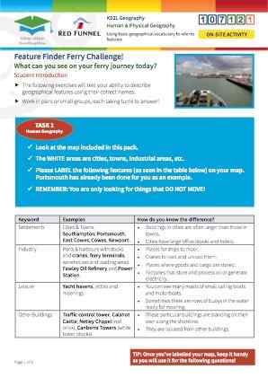 Click to view Resource 107121 Feature Finder Ferry  Challenge! Using basic geographical vocabulary to refer to features. 