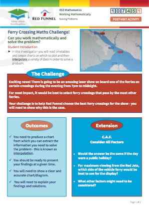 Click to view Resource 107451 Ferry Crossing Maths Challenge!