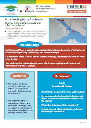 Click to view Resource 107452 Ferry Crossing Maths Challenge!