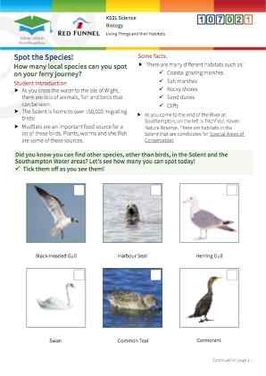 Click to view Resource 107021 Spot the Species! Group, identify and name species living in the Solent area. 