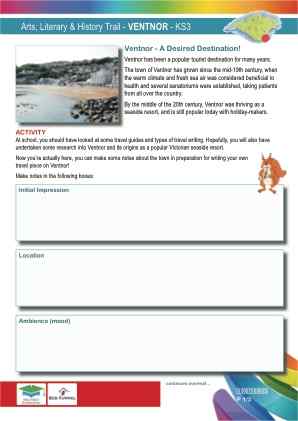 Click to view Resource 107663 Arts & Literary Trail - Ventnor - KS3