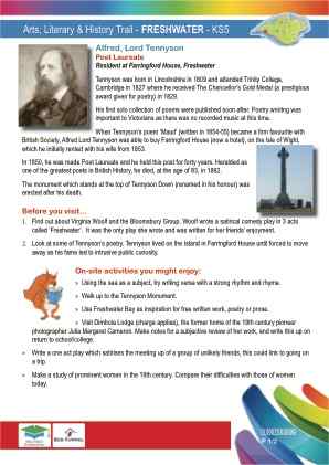 Click to view Resource 107686 Arts & Literary Trail - Freshwater Bay - KS5