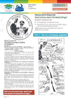 Click to view Resource 109032 Researchers Required! Discovering The Model Village, Godshill