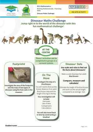 Click to view Resource 114041 Dinosaur Maths Challenge!