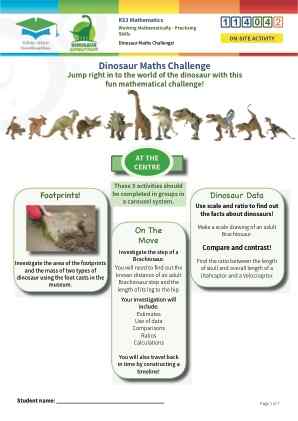 Click to view Resource 114042 Dinosaur Maths Challenge!