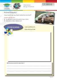 Click to view Resource 119081 Scientific Enquiry: Animal Study!