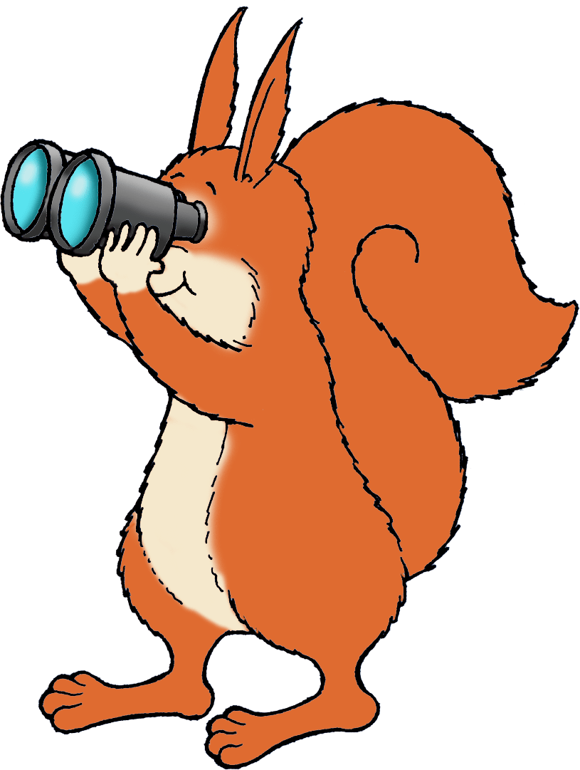 ED Squirrel with binoculars