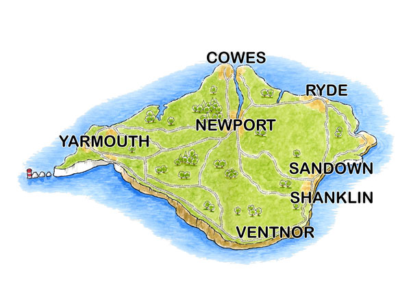 Isle of Wight area map